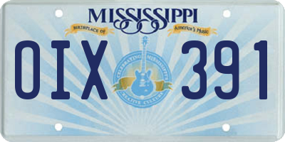 MS license plate OIX391