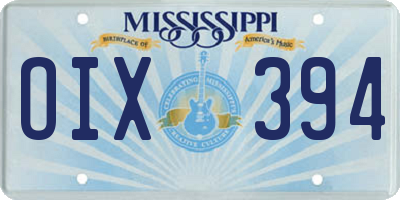 MS license plate OIX394