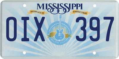 MS license plate OIX397