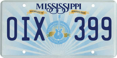 MS license plate OIX399