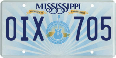 MS license plate OIX705