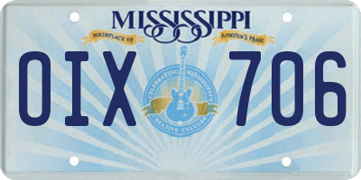 MS license plate OIX706