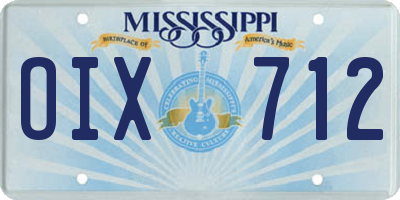 MS license plate OIX712