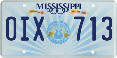 MS license plate OIX713