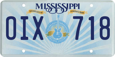 MS license plate OIX718