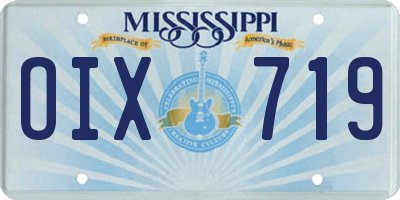 MS license plate OIX719