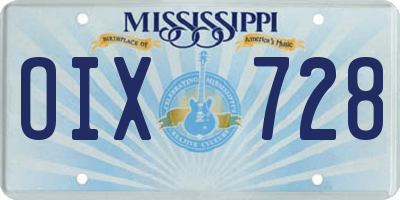MS license plate OIX728