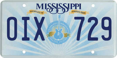 MS license plate OIX729