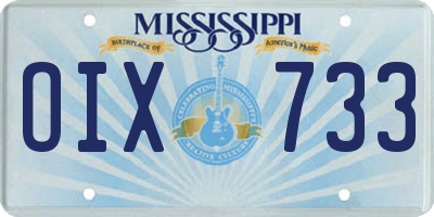 MS license plate OIX733