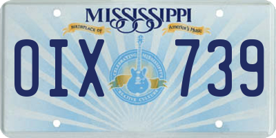 MS license plate OIX739