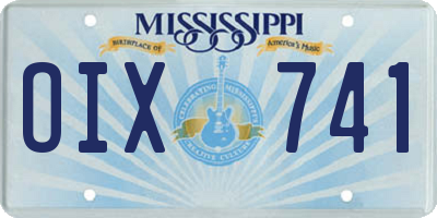 MS license plate OIX741
