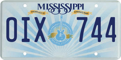 MS license plate OIX744