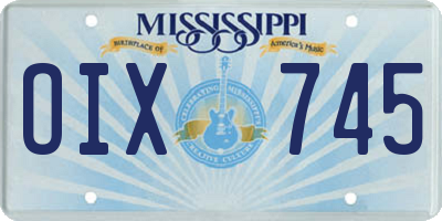 MS license plate OIX745