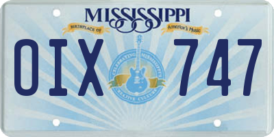 MS license plate OIX747