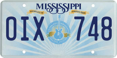 MS license plate OIX748
