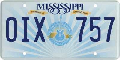 MS license plate OIX757