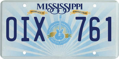 MS license plate OIX761