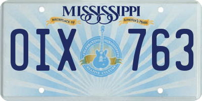 MS license plate OIX763