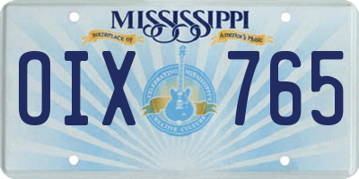 MS license plate OIX765