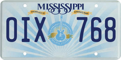 MS license plate OIX768