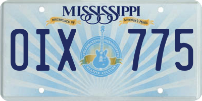 MS license plate OIX775