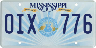 MS license plate OIX776