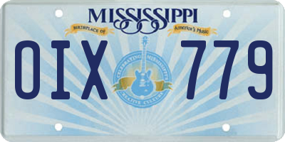 MS license plate OIX779