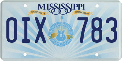 MS license plate OIX783