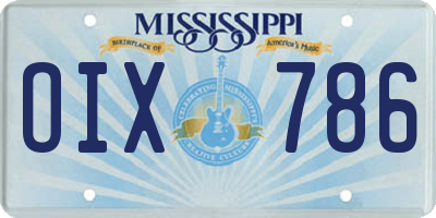 MS license plate OIX786