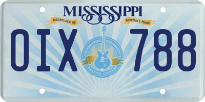 MS license plate OIX788