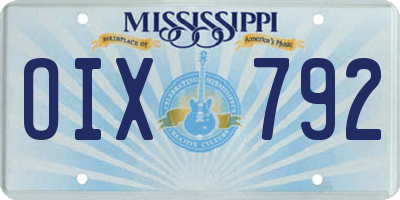 MS license plate OIX792