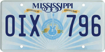 MS license plate OIX796