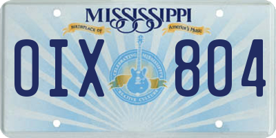MS license plate OIX804