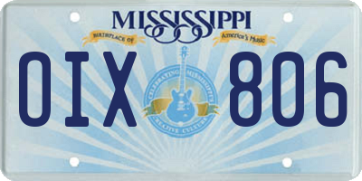 MS license plate OIX806