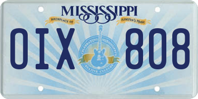 MS license plate OIX808