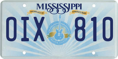 MS license plate OIX810