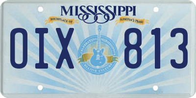 MS license plate OIX813