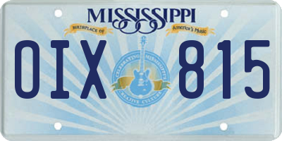 MS license plate OIX815