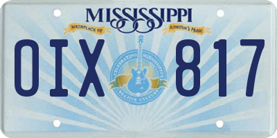 MS license plate OIX817