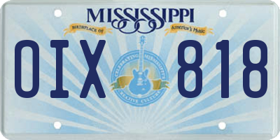 MS license plate OIX818