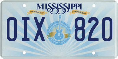 MS license plate OIX820