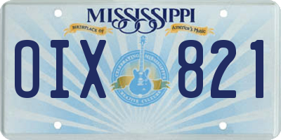 MS license plate OIX821