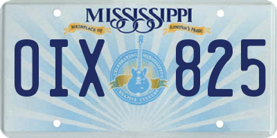MS license plate OIX825