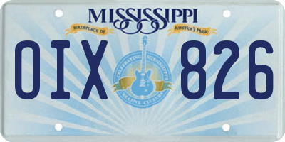 MS license plate OIX826