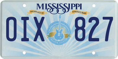 MS license plate OIX827