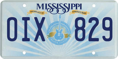 MS license plate OIX829