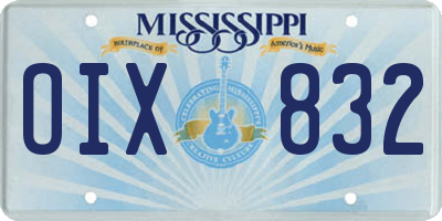 MS license plate OIX832