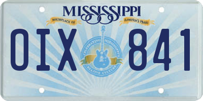 MS license plate OIX841