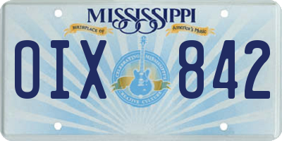 MS license plate OIX842
