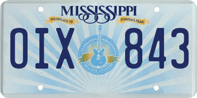 MS license plate OIX843